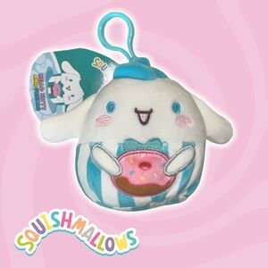 🍦💕 Cinnamoroll Holding Donut • Clip On Plush Keychain  3.5inch Original Sanrio
